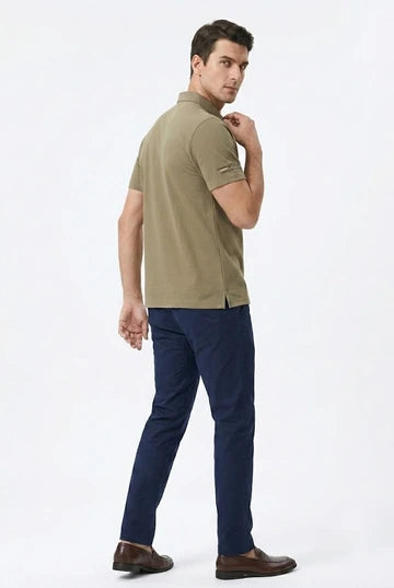 Men's Business Casual Badge Polo Shirt