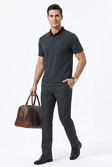 Men's Business Casual Short Sleeve Polo Shirt